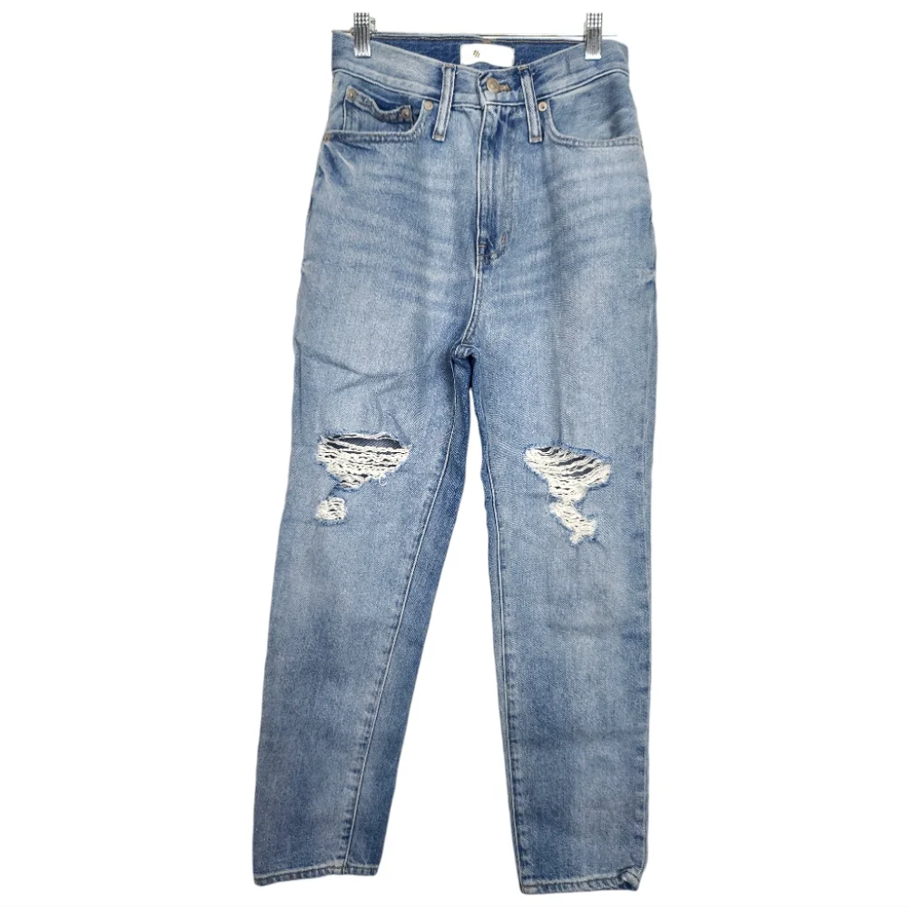 Madewell The Momjean in Gilford Wash Ripped Edition Size 24 High Rise AJ214 - Picture 2 of 8